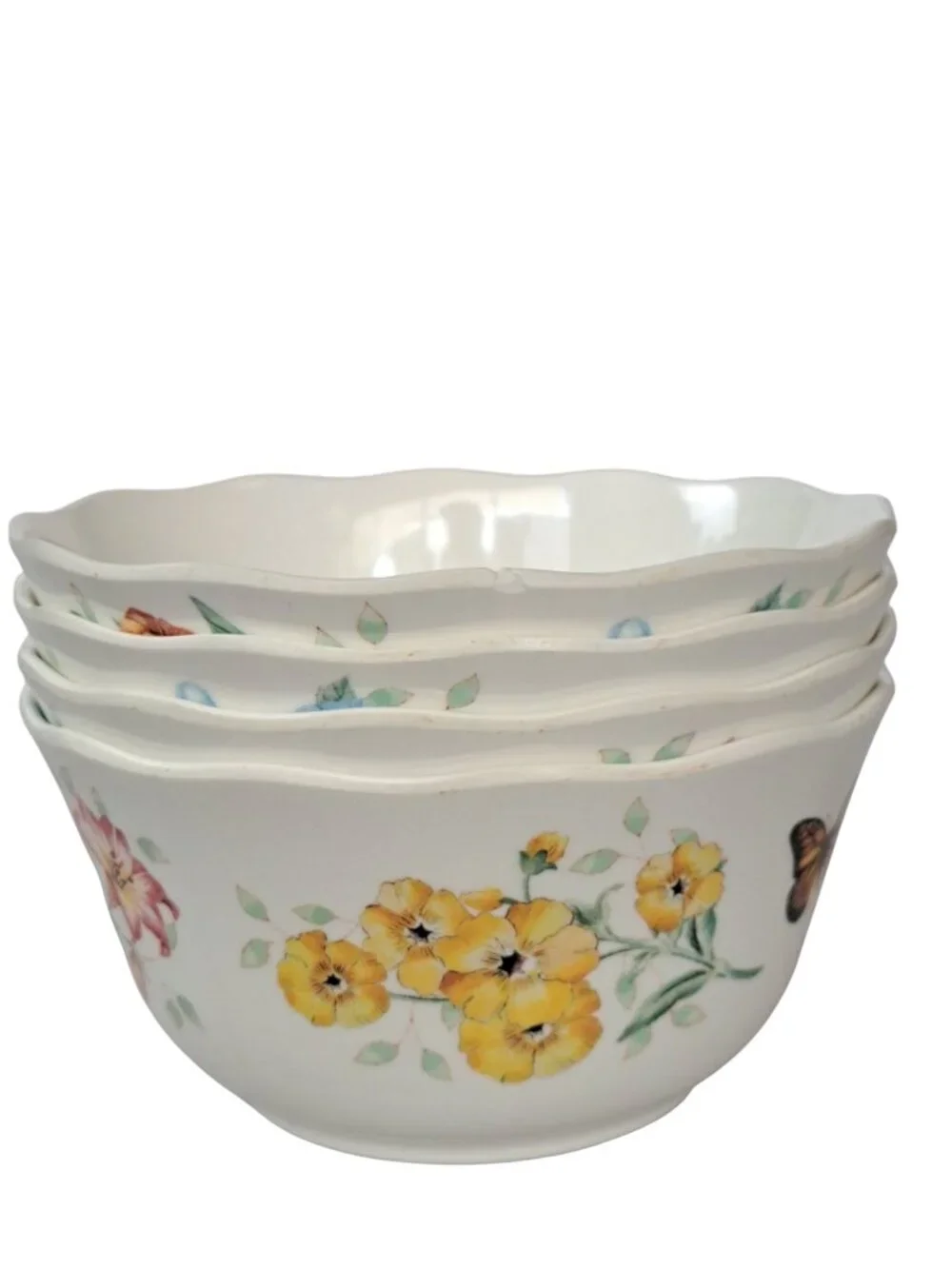 Lenox Butterfly Garden Melamine Soup Cereal Bowl 5 5/8